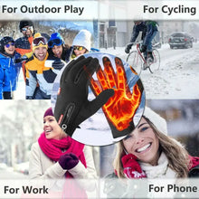 Load image into Gallery viewer, Thermal Waterproof Gloves for outdoor play, cycling, work, phone use; features waterproof shell and warm, soft thermal lining.
