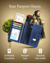 Cargar imagen en el visor de la galería, Vegan Leather Passport Holder – Travel Organizer with Snap Closure
