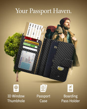 Cargar imagen en el visor de la galería, Vegan Leather Passport Holder – Travel Organizer with Snap Closure
