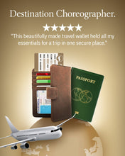 Cargar imagen en el visor de la galería, Vegan Leather Passport Holder – Travel Organizer with Snap Closure
