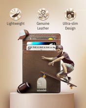 Charger l'image dans la galerie, Genuine Leather Slim Card Holder – RFID Blocking, Thumb-Hole Access
