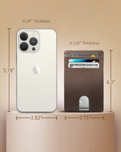 Charger l'image dans la galerie, Genuine Leather Slim Card Holder – RFID Blocking, Thumb-Hole Access
