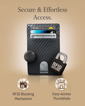 Charger l'image dans la galerie, Genuine Leather Slim Card Holder – RFID Blocking, Thumb-Hole Access
