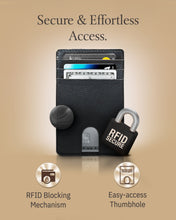 Charger l'image dans la galerie, Genuine Leather Slim Card Holder – RFID Blocking, Thumb-Hole Access
