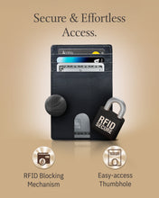 Charger l'image dans la galerie, Genuine Leather Slim Card Holder – RFID Blocking, Thumb-Hole Access
