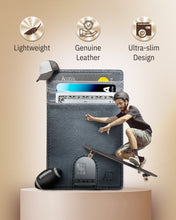 Charger l'image dans la galerie, Genuine Leather Slim Card Holder – RFID Blocking, Thumb-Hole Access
