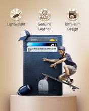 Charger l'image dans la galerie, Genuine Leather Slim Card Holder – RFID Blocking, Thumb-Hole Access
