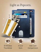 Charger l'image dans la galerie, Genuine Leather Slim Card Holder – RFID Blocking, Thumb-Hole Access
