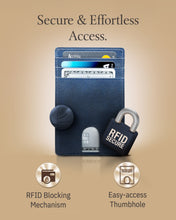 Charger l'image dans la galerie, Genuine Leather Slim Card Holder – RFID Blocking, Thumb-Hole Access
