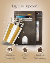 Charger l'image dans la galerie, Genuine Leather Slim Card Holder – RFID Blocking, Thumb-Hole Access
