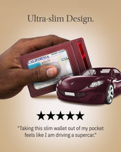 Charger l'image dans la galerie, Genuine Leather Slim Card Holder – RFID Blocking, Thumb-Hole Access
