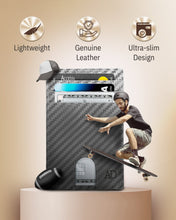 Charger l'image dans la galerie, Genuine Leather Slim Card Holder – RFID Blocking, Thumb-Hole Access

