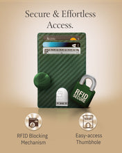 Charger l'image dans la galerie, Genuine Leather Slim Card Holder – RFID Blocking, Thumb-Hole Access
