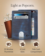 Charger l'image dans la galerie, Genuine Leather Slim Card Holder – RFID Blocking, Thumb-Hole Access
