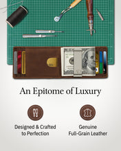 Charger l'image dans la galerie, Genuine Leather Slim Money Clip Wallet – 7 Card Slots, RFID Blocking
