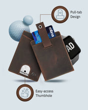 Cargar imagen en el visor de la galería, Genuine Leather Pull-Strap Bifold Wallet – Holds 7 Cards, RFID Blocking
