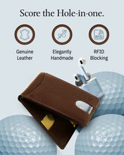Cargar imagen en el visor de la galería, Genuine Leather Pull-Strap Bifold Wallet – Holds 7 Cards, RFID Blocking
