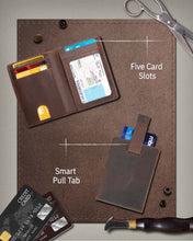 Charger l'image dans la galerie, Genuine Leather Slim Bifold Wallet – Pull-Strap Card Access, RFID Blocking
