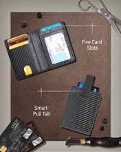 Charger l'image dans la galerie, Genuine Leather Slim Bifold Wallet – Pull-Strap Card Access, RFID Blocking
