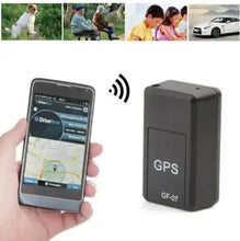 Load image into Gallery viewer, Magnetic GPS Tracker with smartphone displaying real-time location updates, ideal for tracking vehicles and valuables securely.
