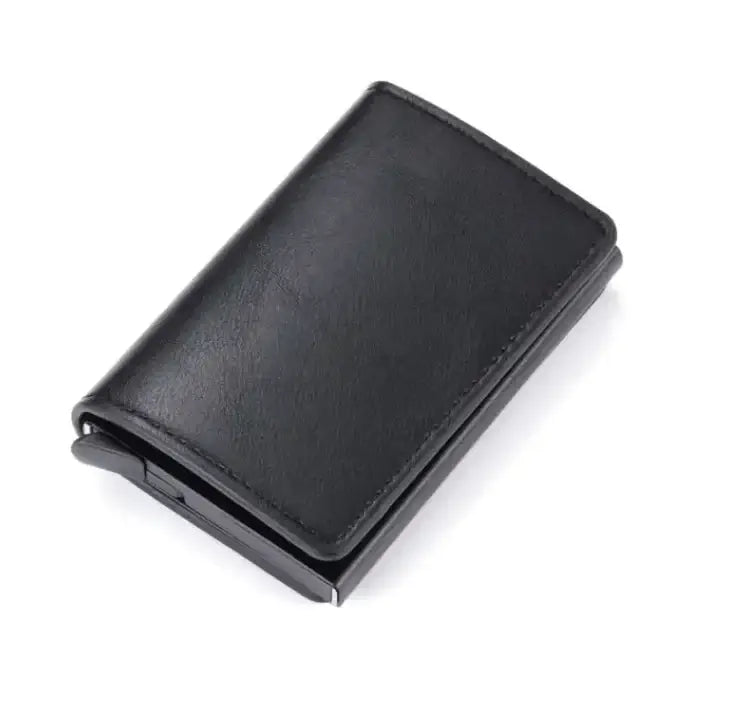 Hold anti-theft leather wallet with RFID NFC protection vegan leather