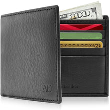 Charger l'image dans la galerie, Genuine Leather Slim Bifold Wallet – ID Window, RFID Blocking
