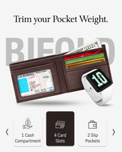 Charger l'image dans la galerie, Genuine Leather Slim Bifold Wallet – ID Window, RFID Blocking
