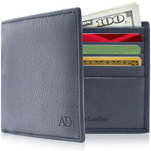 Charger l'image dans la galerie, Genuine Leather Slim Bifold Wallet – ID Window, RFID Blocking
