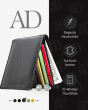 Charger l'image dans la galerie, Genuine Leather Slim Bifold Wallet – ID Window, RFID Blocking
