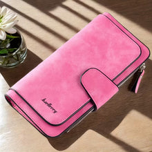 Charger l'image dans la galerie, Vintage Faux Leather Long Wallet – Trifold Credit Card Holder with Snap &amp; Zipper
