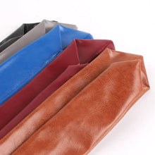 Load image into Gallery viewer, Colorful polyurethane leather ties for men, showcasing vegan-friendly style in brown, blue, black, grey, and red shades.
