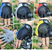 Load image into Gallery viewer, Cycling gloves in various colors displayed outdoors, offering superior hand protection and improved grip for safe, comfortable rides.
