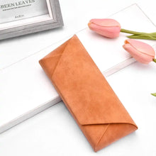 Load image into Gallery viewer, Stylish PU Leather Sunglasses Case in Brown with Tulips Decoration
