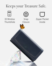 Charger l'image dans la galerie, Genuine Leather Accordion Clutch – Removable Checkbook Holder, RFID Blocking
