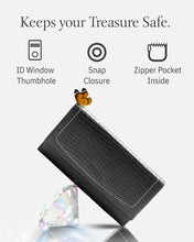 Cargar imagen en el visor de la galería, Genuine Leather Accordion Clutch Wallet – Zip Coin Pocket, RFID Blocking
