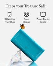 Cargar imagen en el visor de la galería, Genuine Leather Accordion Clutch Wallet – Zip Coin Pocket, RFID Blocking
