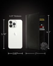 Cargar imagen en el visor de la galería, Genuine Leather Checkbook Cover – Card Slots, RFID Blocking
