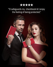 Cargar imagen en el visor de la galería, Genuine Leather Checkbook Cover – Card Slots, RFID Blocking
