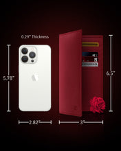 Cargar imagen en el visor de la galería, Genuine Leather Checkbook Cover – Card Slots, RFID Blocking
