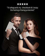 Cargar imagen en el visor de la galería, Genuine Leather Checkbook Cover – Card Slots, RFID Blocking
