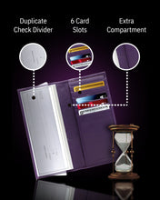 Cargar imagen en el visor de la galería, Genuine Leather Checkbook Cover – Card Slots, RFID Blocking
