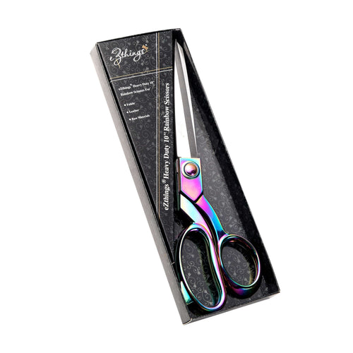 eZthings heavy duty scissors in packaging for arts and crafts, ideal for cutting fabrics, papers, and carpets, 12-inch shears.