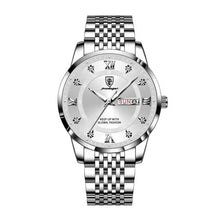 Load image into Gallery viewer, Men&#39;s stainless steel watch with sleek design and Roman numerals, ideal for modern style and functionality.
