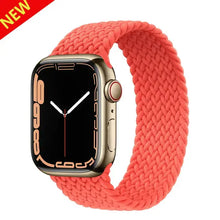 Load image into Gallery viewer, Coral nylon strap for Apple Watch SE/7/6/5, stretchable elastic loop bracelet for 38mm/40mm/41mm and 42mm/44mm/45mm models.
