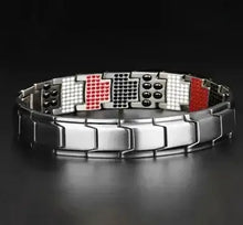 Load image into Gallery viewer, Stylish magnetic therapy bracelet with a sleek design for enhancing energy and vitality.
