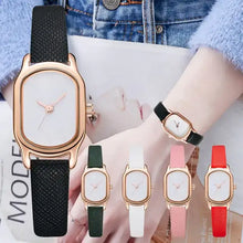 Load image into Gallery viewer, Oval Dial Retro Watch in multiple colors on display, showcasing vintage-inspired design with elegant oval face and intricate details.
