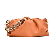 Load image into Gallery viewer, Soft Leather Women&#39;s Cloud Bag with gold chain, elegant and versatile accessory for day and night, premium quality and style.
