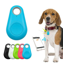 Load image into Gallery viewer, Pet dog wearing eThings Smart GPS Tracker with assorted Bluetooth tracker colors and smartphone app connectivity.
