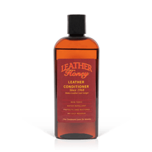 Cargar imagen en el visor de la galería, Leather Conditioner bottle for softening and restoring leather items, non-toxic formula for car seats, couches, and more.
