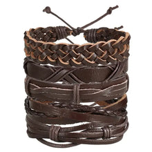 Load image into Gallery viewer, Multilayer leather bracelet with braided design, perfect for adding rugged elegance and durability to any outfit.
